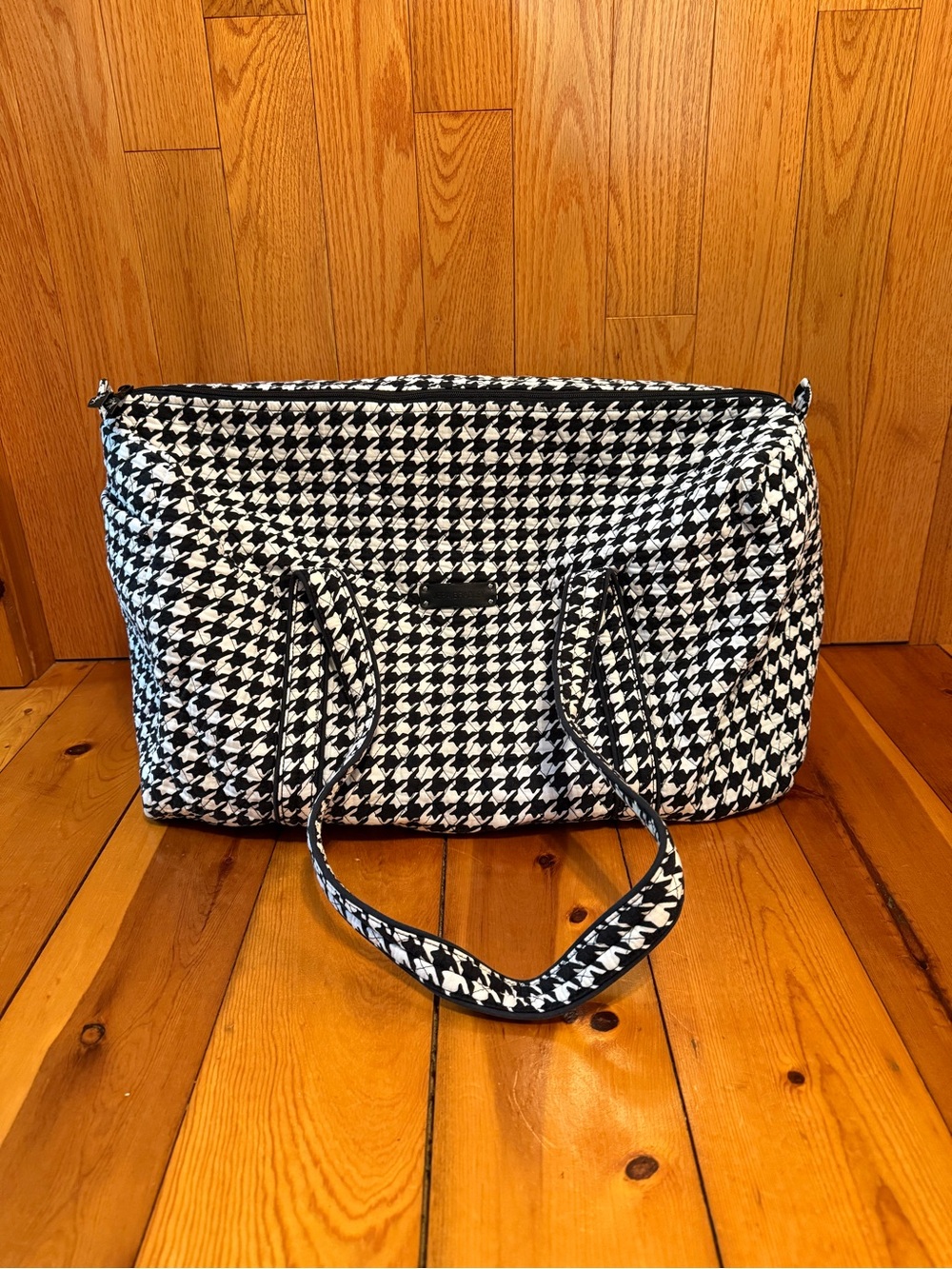 Vera Bradley Black and White Houndstooth Tote Bag